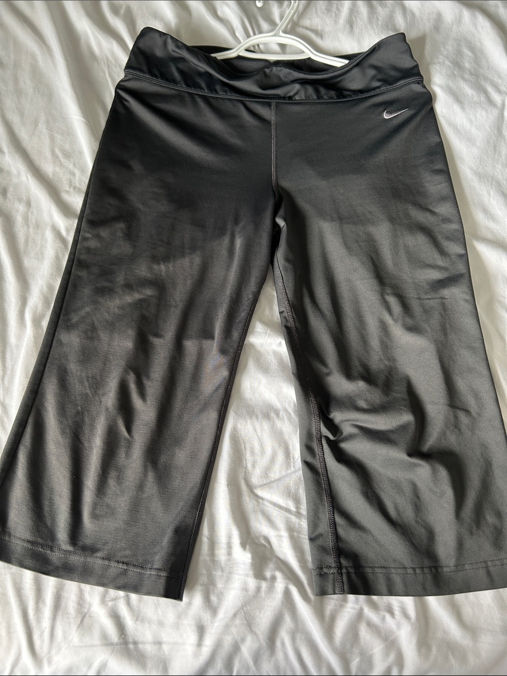 Nike Black Girls' Capri Leggings with Silver Swoosh